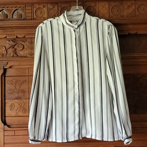 Lady Arrow Ascot Collection Striped Blouse M
